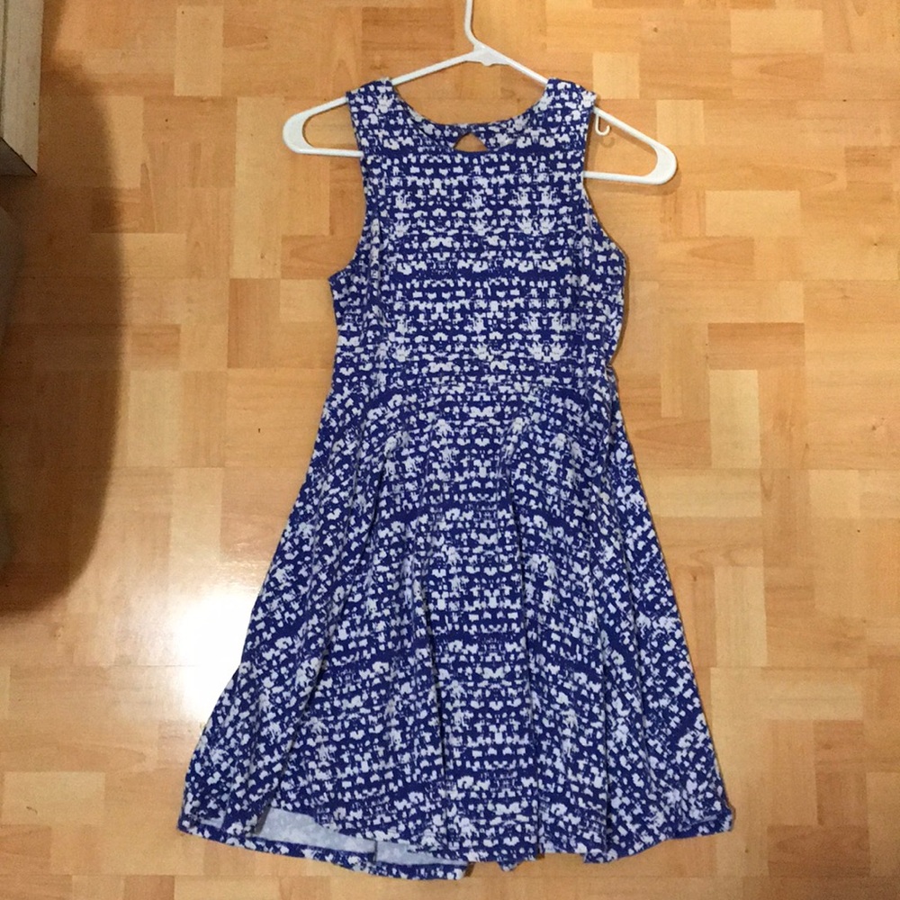 blue + white dress